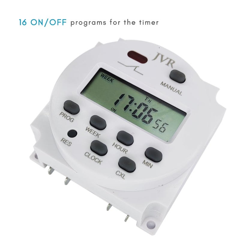 JVR 12V Timer Switch - Programmable, DC/AC/Solar Battery Powered | 12 Volt JVR Timer Relay - Image 4